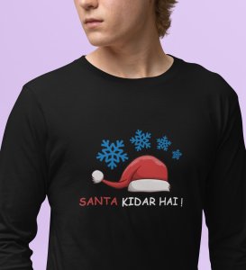 Where Did Santa Go?: Best DesignerFull Sleeve T-shirt Black Best Gift For Boys Girls