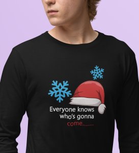 Santa's Arrival: Most Uniquely DesignedFull Sleeve T-shirt Black Best Gift For Boys Girls