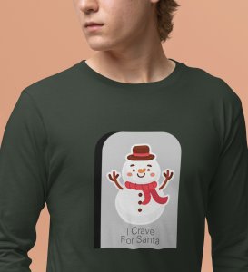Santa's Bestfriend: Cute DesignerFull Sleeve T-shirt GreenBest Gift For Boys Girls