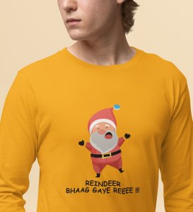 Santa got Us Gift: Best DesignedFull Sleeve T-shirt Yellow Most Liked Gift For Boys Girls