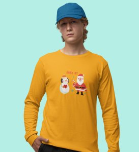 Santa's Lovestory: Romantic DesignerFull Sleeve T-shirt Yellow Amazing Gift For Boys Girls