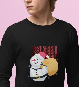 Summer Lover Snowman: Most Unique DesignerFull Sleeve T-shirt Black Best Gift For Boys Girls