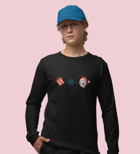 Gift + Winter = Santa: Unique DesignedFull Sleeve T-shirt Black Best Gift For Christmas Eve