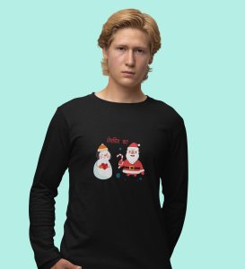 Santa's Lovestory: Romantic DesignerFull Sleeve T-shirt Black Amazing Gift For Boys Girls