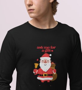 Generous Santa: Elegantly DesignedFull Sleeve T-shirt Black Best Gift For Boys Girls
