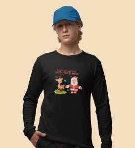 Snow Falls, Christmas Calls: Beautifully DesignedFull Sleeve T-shirt Black Perfect Gift For Christmas Eve