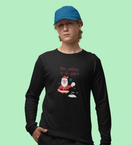 Funny Marathi Santa: Funniest DesignedFull Sleeve T-shirt Ever Black Unique Gift For Secret Santa