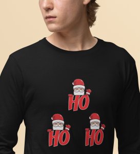 Santas Classic Laugh DesignFull Sleeve T-shirt ,Black Christmas Edition PrintedFull Sleeve T-shirt |Best Gift For Friends Family Boys Girls