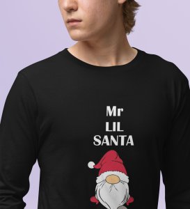 Gentleman SantaFull Sleeve T-shirt: Best Gift For Secret SantaBlack Perfect Gift For Boys Girls