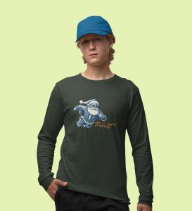Gen-Z Santa At Service: Best DesignedFull Sleeve T-shirt Green Most Liked Gift For Boys Girls