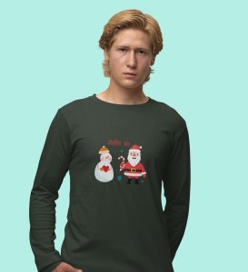 Santa's Lovestory: Romantic DesignerFull Sleeve T-shirt Green Amazing Gift For Boys Girls