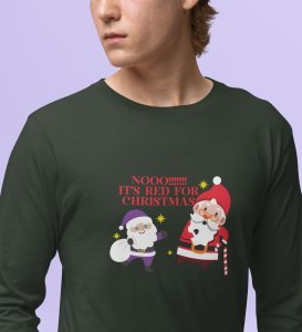 No Purple Only Red: Funniest DesignerFull Sleeve T-shirt Green Best Gift For Boys Girls