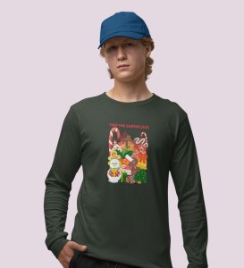 Missing Santa: Mysterious DesignedFull Sleeve T-shirt Green Unique Gifts For Secret Santa