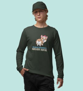 Notorious Corgi: Funny Doggie DesignedFull Sleeve T-shirts Green Best Gift For Boys Girls