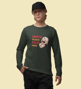 Baby Tears Over Santa: Elegantly designedFull Sleeve T-shirt, Best Gift For Boys Girls