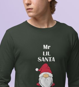 Gentleman SantaFull Sleeve T-shirt: Best Gift For Secret SantaGreen Perfect Gift For Boys Girls