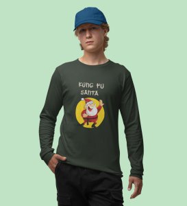 Kung Fu Santa: PerfectFull Sleeve T-shirt For Secret SantaGreen Best Gift For Boys Girls