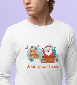 Santa's Sledge: Most Liked DesignedFull Sleeve T-shirt White Best Gift For Boys Girls
