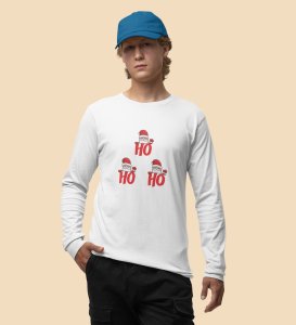 Santas Classic Laugh DesignFull Sleeve T-shirt ,White Christmas Edition PrintedFull Sleeve T-shirt |Best Gift For Friends Family Boys Girls