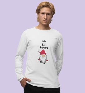 Gentleman SantaFull Sleeve T-shirt: Best Gift For Secret SantaWhite Perfect Gift For Boys Girls