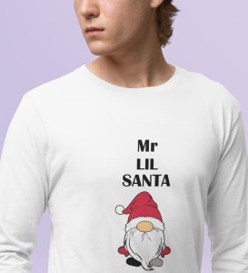 Gentleman SantaFull Sleeve T-shirt: Best Gift For Secret SantaWhite Perfect Gift For Boys Girls