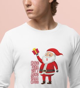 Funniest Santa : Funniest DesignerFull Sleeve T-shirt White Perfect Gift For Kids
