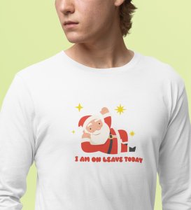 Vacational Santa: Humorously DesignedFull Sleeve T-shirt White Best Gift For Secret Santa