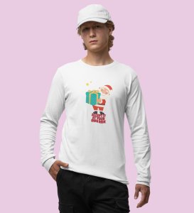 Gift Man Santa: Perfectly DesignedFull Sleeve T-shirt White Best Gift For Boys Girls