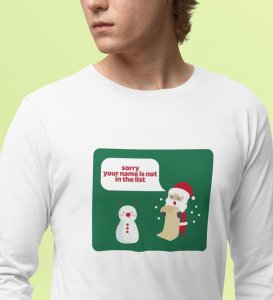 Prankster Santa: Funny DesignerFull Sleeve T-shirt White Perfect Gift For Secret Santa