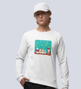 Santa's Squad: Cute DesignedFull Sleeve T-shirt White Perfect Gift For kids