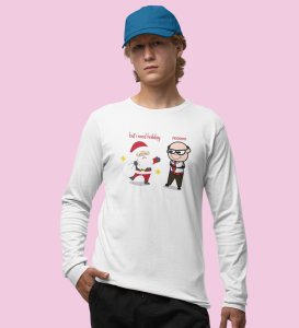 Corporate Santa: Funny DesignedFull Sleeve T-shirt White Best Gift For Secret Santa