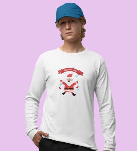 Happiest Santa Ever: Beautifully CraftedFull Sleeve T-shirt White Perfect Gift For Kids