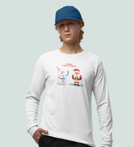 Snowman Chatters: Funny DesignedFull Sleeve T-shirt White Best Gift For Boys Girls