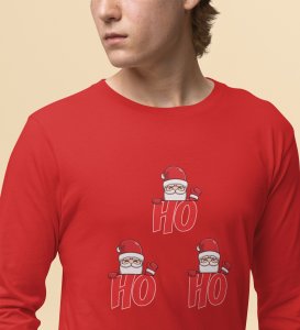 Santas Classic Laugh DesignFull Sleeve T-shirt ,Red Christmas Edition PrintedFull Sleeve T-shirt |Best Gift For Friends Family Boys Girls