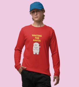Waiting For Santa| Red Christmas ThemedFull Sleeve T-shirt | BestFull Sleeve T-shirts for Boys Girls