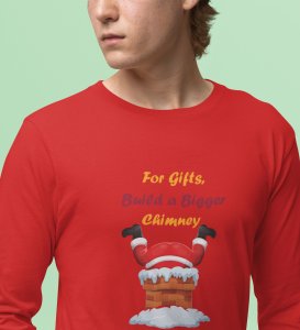 Big Chimney Bigger Gifts: Revamp your Joy Red Cutest SantaFull Sleeve T-shirt, Best Gift For Boys Girls