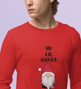 Gentleman SantaFull Sleeve T-shirt: Best Gift For Secret SantaRed Perfect Gift For Boys Girls