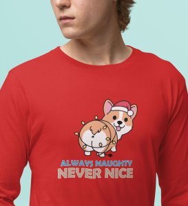 Notorious Corgi: Funny Doggie DesignedFull Sleeve T-shirts Red Best Gift For Boys Girls