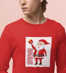 Funniest Santa : Funniest DesignerFull Sleeve T-shirt Red Perfect Gift For Kids