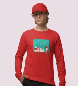 Santa's Squad: Cute DesignedFull Sleeve T-shirt Red Perfect Gift For kids