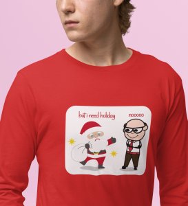 Corporate Santa: Funny DesignedFull Sleeve T-shirt Red Best Gift For Secret Santa