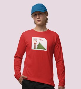 Eco-Friendly Santa: Beautifully DesignedFull Sleeve T-shirt Red Exclusive Gift For Boys Girls
