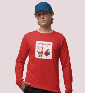 Cranky Little Santa: Funny DesignerFull Sleeve T-shirt Red Best Gift For Boys Girls