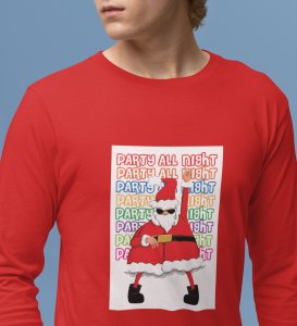 Santa's Party: Best Santaclaus DesignedFull Sleeve T-shirt Red Best Gift For Secret Santa