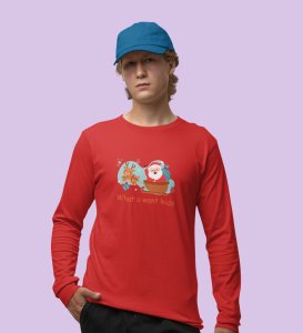 Gen-Z Santa At Service: Best DesignedFull Sleeve T-shirt Red Most Liked Gift For Boys Girls