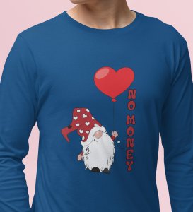 No Money: Cute Santa No Money ChristmasFull Sleeve T-shirt Blue - BPA-Free, Leak-Proof Design - Ideal for Festive Outdoor Adventures Gift