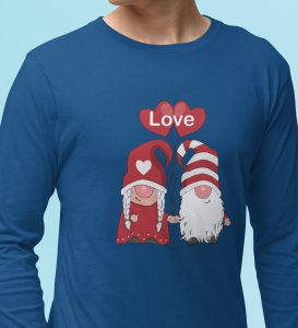 Lover Elves: Best ChristmasFull Sleeve T-shirt Blue - Ideal for Staying Refreshed Gift for Husband Wife Love Boy Girl.