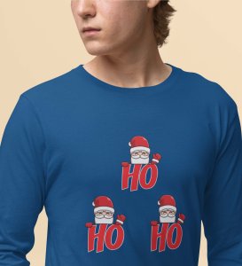 Santas Classic Laugh DesignFull Sleeve T-shirt ,Blue Christmas Edition PrintedFull Sleeve T-shirt |Best Gift For Friends Family Boys Girls