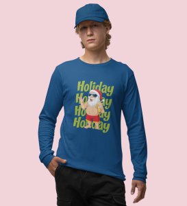 Santa On VactionFull Sleeve T-shirt: Exclusive Gift For Boys GirlsBlue Cool SantaFull Sleeve T-shirt, A Perfect Gift For Secret Santa