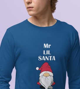 Gentleman SantaFull Sleeve T-shirt: Best Gift For Secret SantaBlue Perfect Gift For Boys Girls